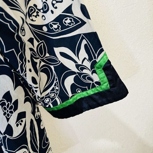 CATO Blue Green Floral Women’s Tunic with Satin Trim & Tie; Size 22/24W‎ Cotton - Picture 7 of 10